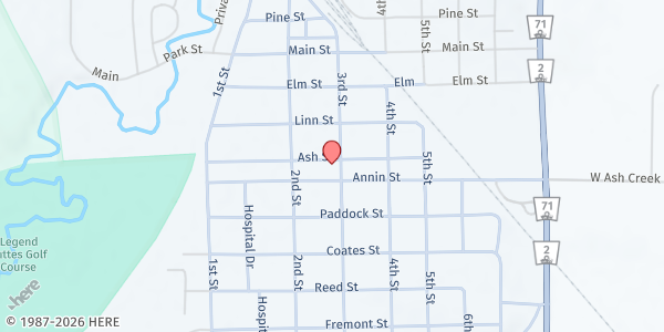 Map showing Congregational Church at 609 3rd St, Crawford, NE