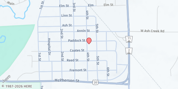 Map showing St John the Baptist Church Rectory at 808 4th St, Crawford, NE