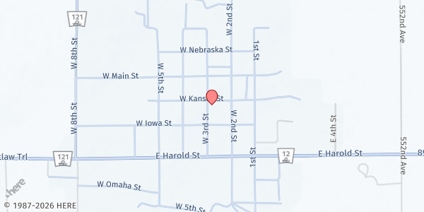 Map showing Trinity Lutheran Church at , Crofton, NE