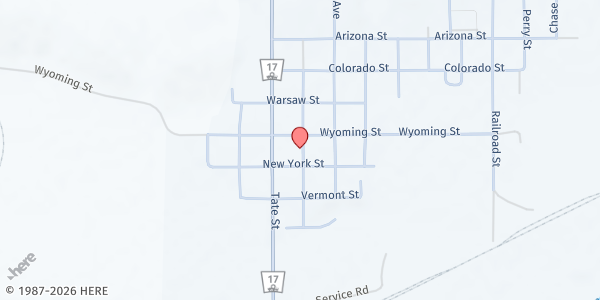 Map showing Hitchcock County Pantry at 308 Taylor Ave, Culbertson, NE