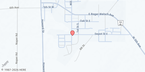 Map showing Our Saviour's Lutheran Church at 403 Mill St S, Dannebrog, NE