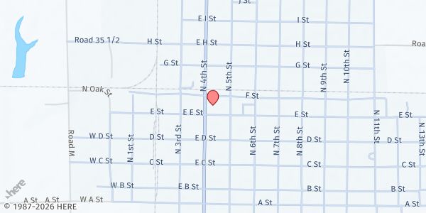 Map showing Blue Valley Community Action-David City at 416 E Street, David City, NE