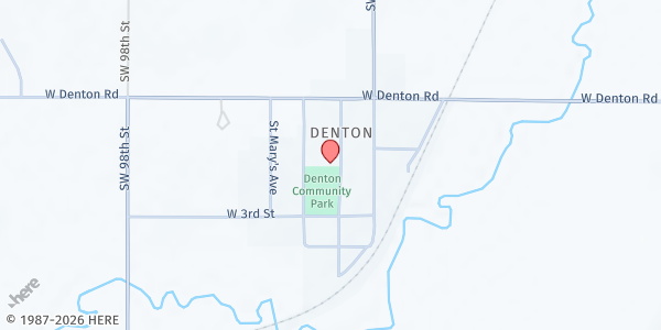 Map showing Denton Community Center at 7115 Lancaster Ave., Denton, NE