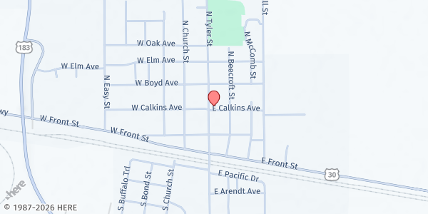 Map showing Elm Creek United Methodist Church at 310 N Tyler St, Elm Creek, NE