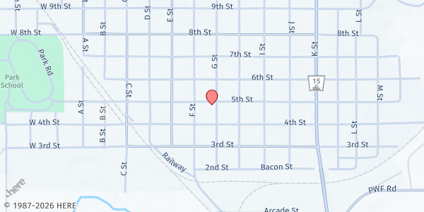 Map showing Blue Valley Community Action Inc - Food Distribution Center at , Fairbury, NE