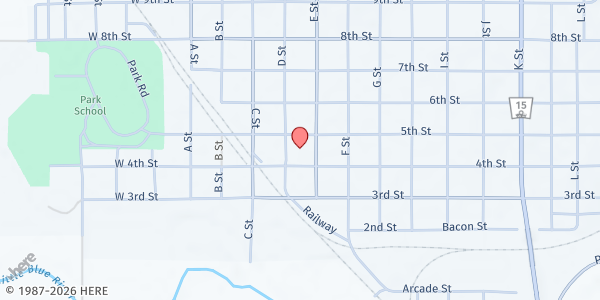 Map showing Health & Human Services - Fairbury at 411 4th St, Fairbury, NE