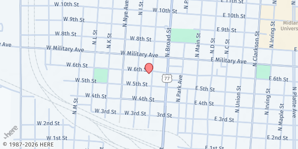 Map showing Care Corps. Inc Food Pantry at 549 N H St, Fremont, NE