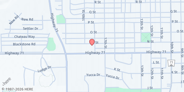 Map showing Christ the King Catholic Church at 1345 18th St, Gering, NE