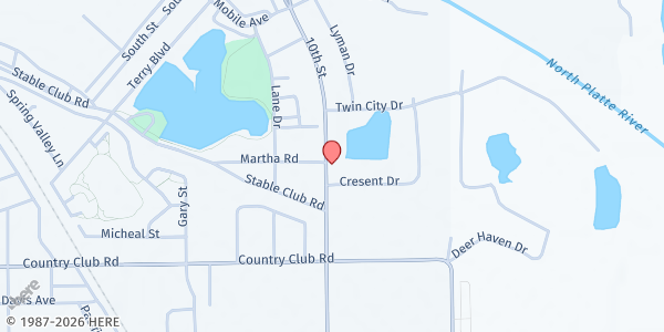 Map showing Community Action Partnership Of Western Nebraska (CAPWN) - Gering at 3350 10th St, Gering, NE