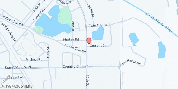 Map showing Community Action Partnership of Western Nebraska - Gering at 3350 10th St, Gering, NE
