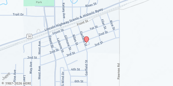Map showing Faith United Methodist Church at 203 Garfield St, Gibbon, NE