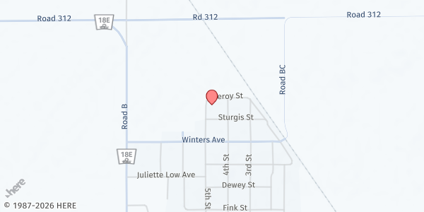 Map showing Here To Help Food Pantry at 403 Sturgis St., Glenvil, NE
