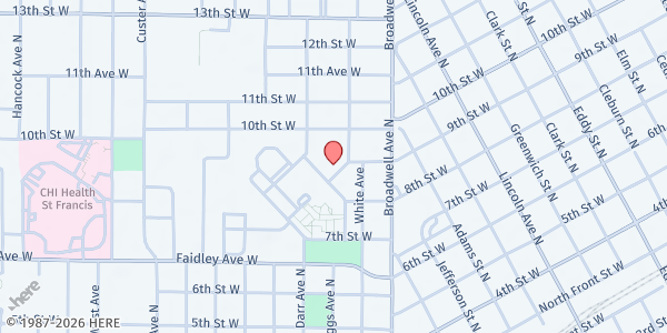 Map showing Crossroads Mission Avenue-Grand Island at 1910 W 9th St, Grand Island, NE