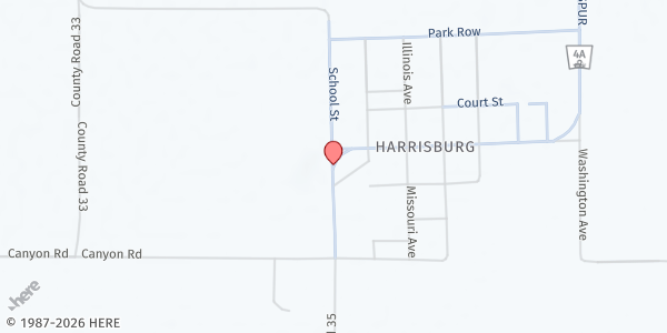 Map showing Good Shepherd of the Plains Church at 125 Maryland Ave, Harrisburg, NE