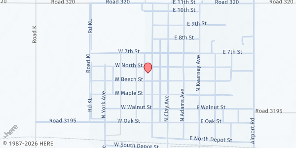 Map showing Harvard People's Project Food Pantry at 501 N. Harvard Ave., Harvard, NE