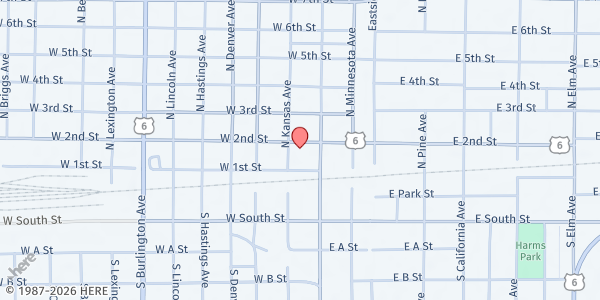 Map showing Catholic Social Service Of Southern Nebraska - Hastings at 333 W 2nd St, Hastings, NE