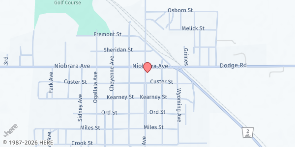 Map showing American Legion - Hemingford at 713 Box Butte Ave, Hemingford, NE