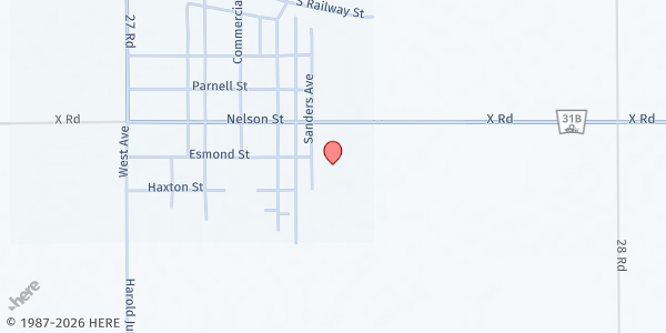 Map showing Trinity Lutheran Church at 502 Sanders Ave, Hildreth, NE