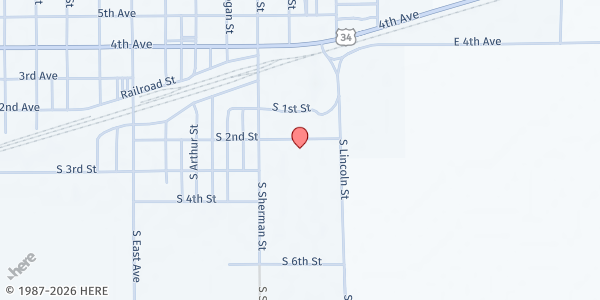Map showing Holdrege Fairgrounds at 1308 2nd St, Holdrege, NE