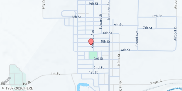 Map showing Christian Church at 427 Central Ave, Humboldt, NE