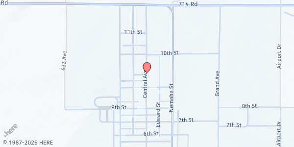 Map showing Faith Lutheran Church at 948 Central Ave, Humboldt, NE