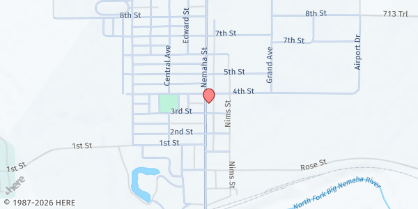 Map showing United Methodist Church at 340 Nemaha St, Humboldt, NE