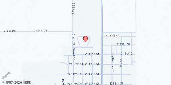 Map showing Crossroads Wesleyan Church at 220 W 17th St, Imperial, NE