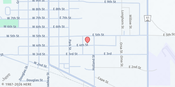 Map showing United Methodist Church Parsonage at 424 E 4th St, Imperial, NE