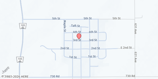 Map showing United Methodist Church at 301 Chestnut St, Johnson, NE