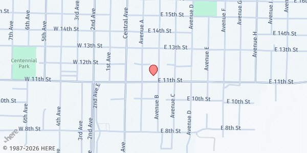 Map showing CAP OF MID- Buffalo Mobile Pantry at 114 East 11th St, Kearney, NE