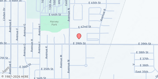 Map showing Crossroads Rescue Mission Kearney at 1404 E 39th St, Kearney, NE