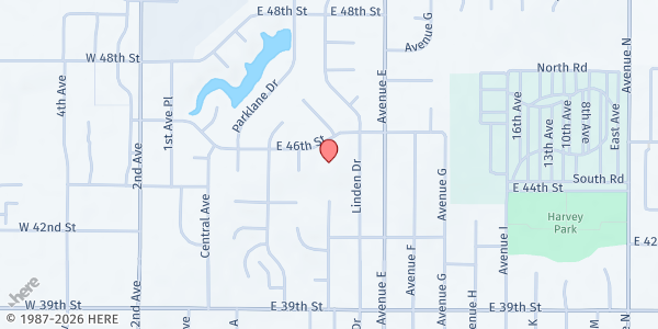 Map showing First United Methodist Church at 4500 Linden Dr, Kearney, NE