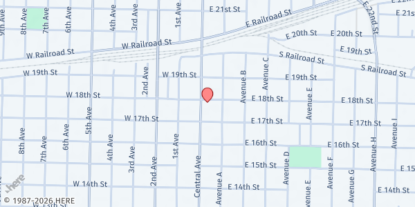 Map showing Salvation Army of Kearney at 1719 Central Ave, Kearney, NE