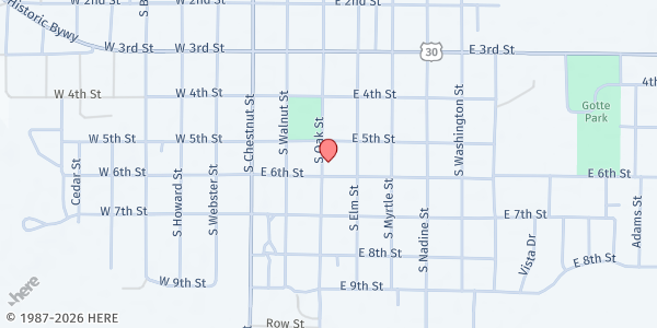 Map showing Kimball Baptist Fellowship at 507 S Oak St, Kimball, NE