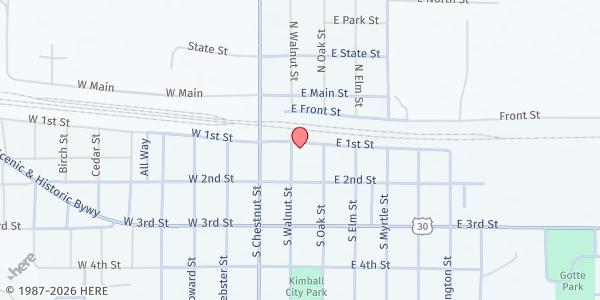 Map showing Kimball Evangelical Free Church at , Kimball, NE