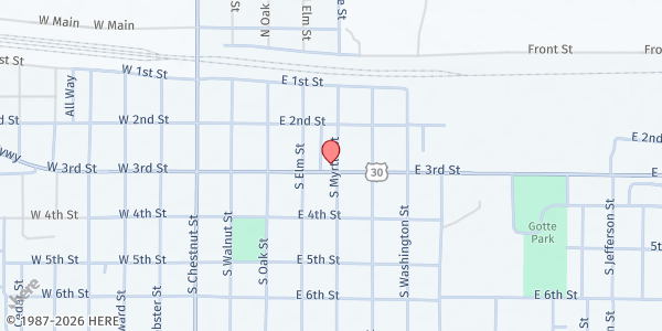 Map showing New Hope Assembly of God Church at 413 E 3rd St, Kimball, NE