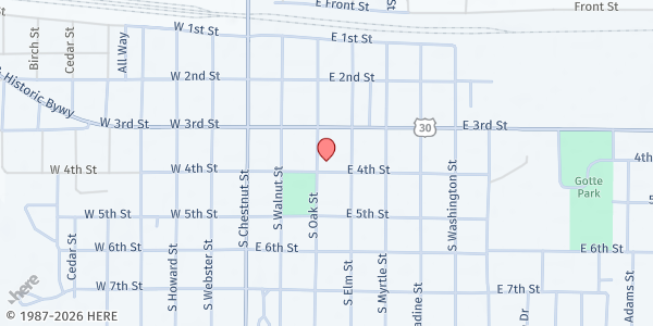 Map showing Trinity United Methodist Church at 305 E 4th St, Kimball, NE
