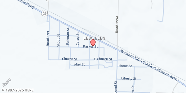 Map showing Grace Lutheran Church at , Lewellen, NE