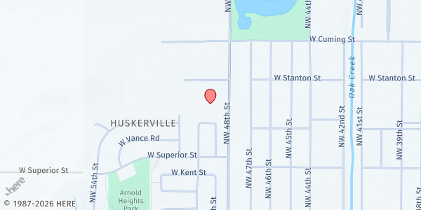 Map showing Carol Yoakum Resource Center at 4621 NW 48th St, Lincoln, NE