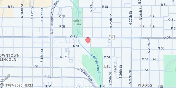 Map showing Catholic Social Services of Southern Nebraska - Main Location at 2241 O St, Lincoln, NE