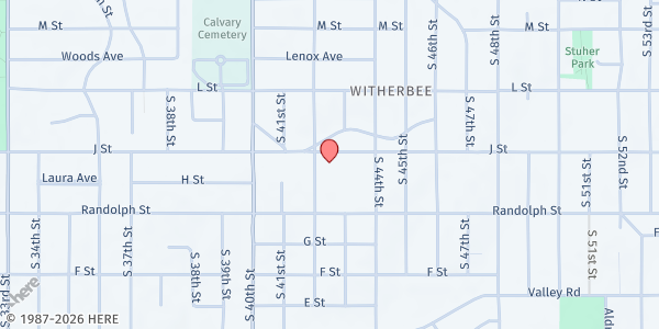 Map showing Christo Rey Catholic Church at 4221 J St., Lincoln, NE