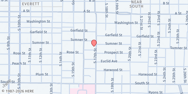 Map showing Clinic with a Heart at 1701 South 17th Street, Lincoln, NE
