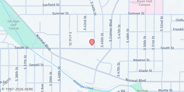 Map showing Community of Christ Food Pantry at 2045 South 44th Street, Lincoln, NE