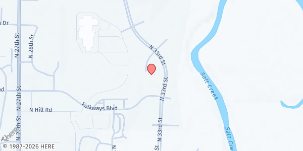 Map showing Dialysis Center of Lincoln at 3211 Salt Creek Circle, Lincoln, NE