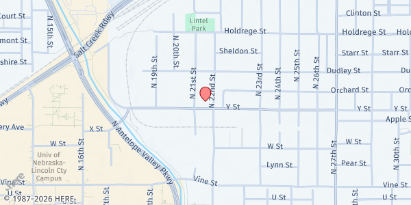 Map showing Food Fort at 2124 Y St #130, Lincoln, NE