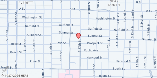 Map showing Lincoln Fresh at Clinic with a Heart at Sowers Building at 1701 South 17th Street, Lincoln, NE