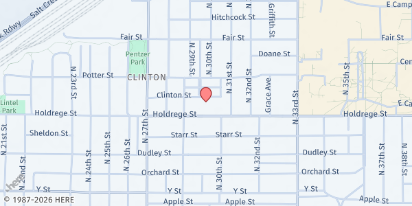 Map showing Lincoln Fresh at Clinton Elementary School at 1520 N 29th St, Lincoln, NE