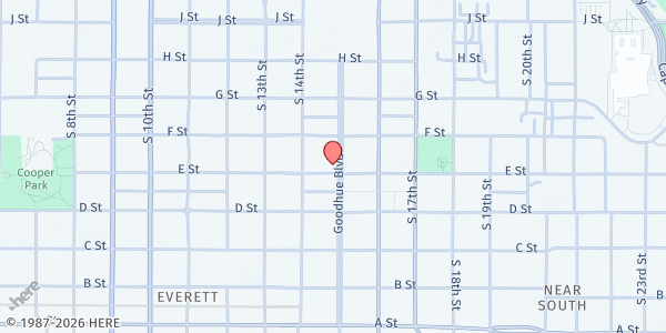 Map showing Lincoln Fresh at Community Action The Gathering Place at 1448 E Street, Lincoln, NE
