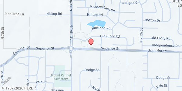Map showing Lincoln Fresh at Eiseley Branch Library at 1530 Superior Street, Lincoln, NE