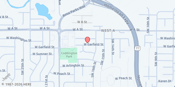 Map showing Little Free Pantry and Library at 1632 W Garfield St, Lincoln, NE